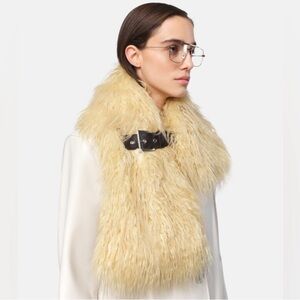 Apparis Rowen Faux Mongolian Fur Buckle Scarf